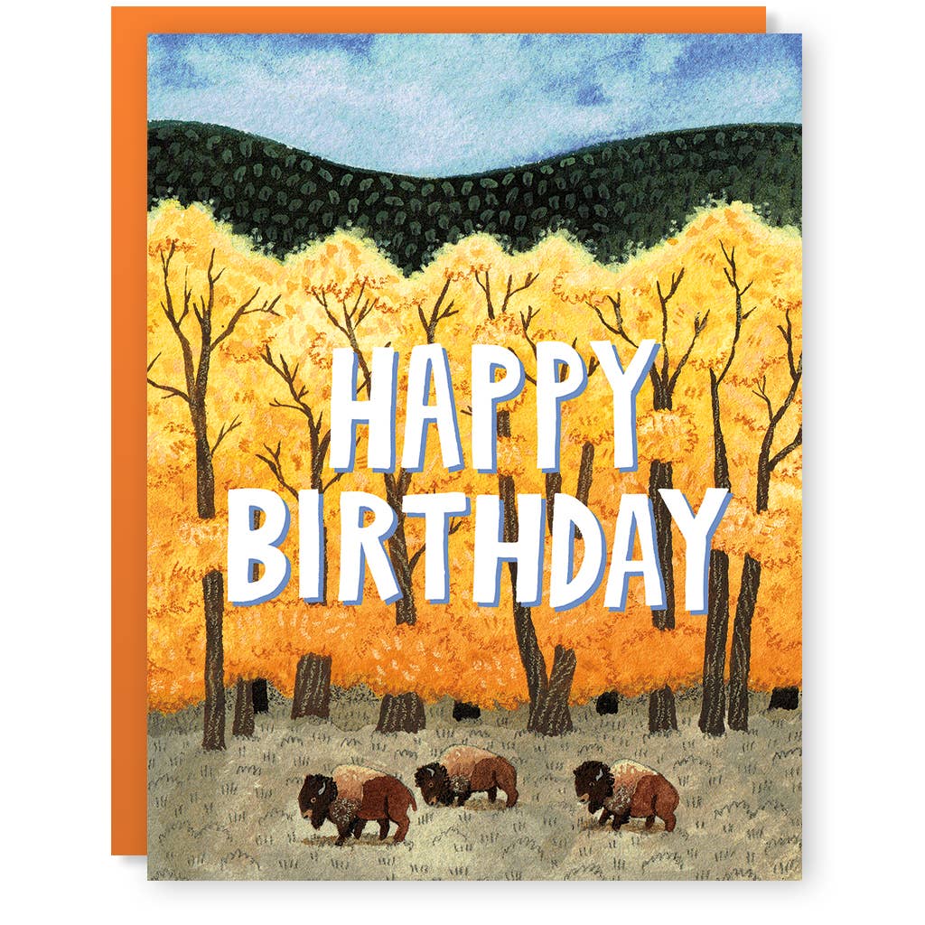 Bison Happy Birthday Card