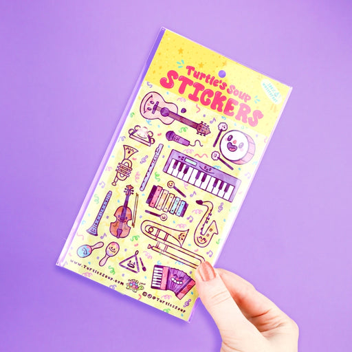 Band Practice Music Instruments Sticker Sheet