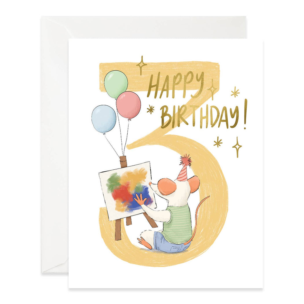 Mouse 3rd Birthday Card