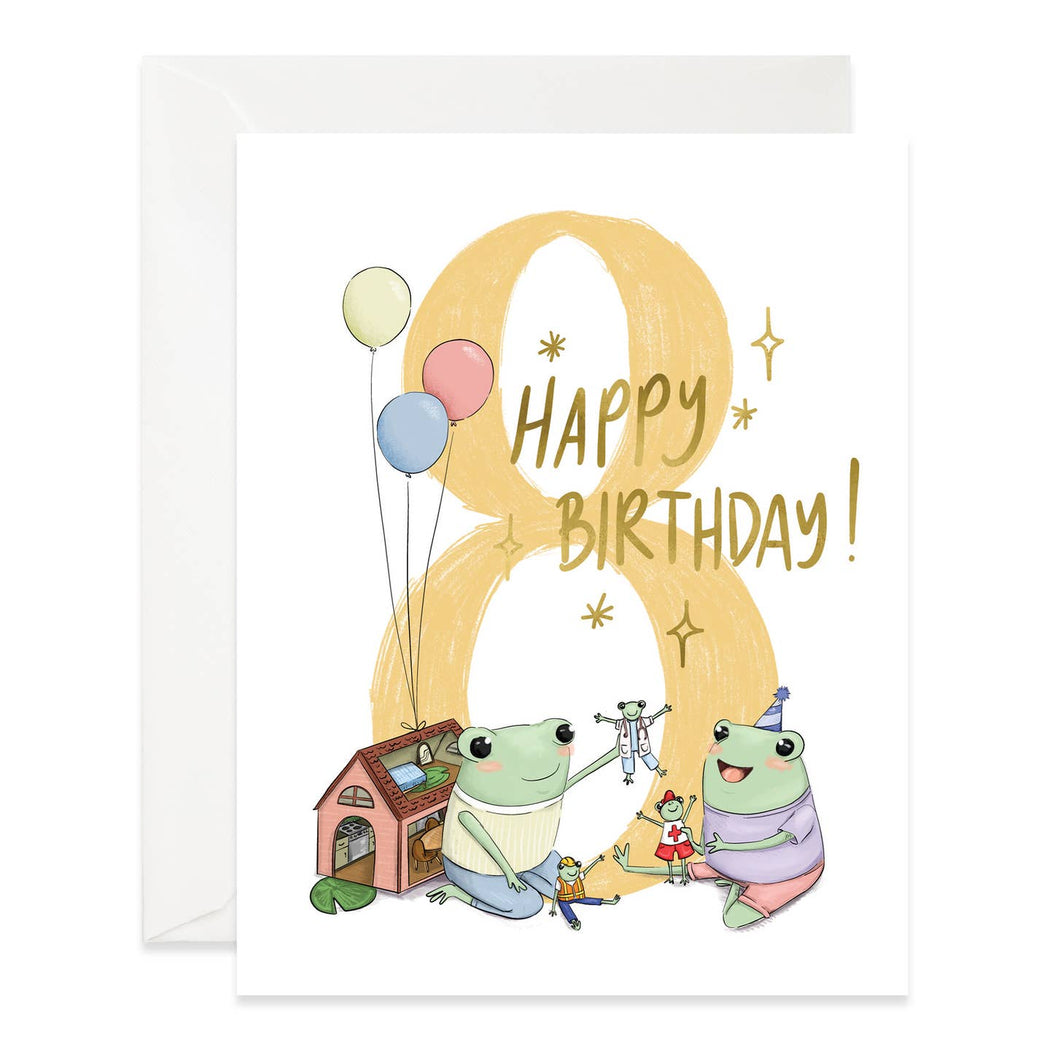 Frogs 8th Birthday Card