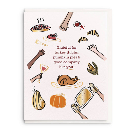 Turkey Thighs Good Company Thanksgiving Card