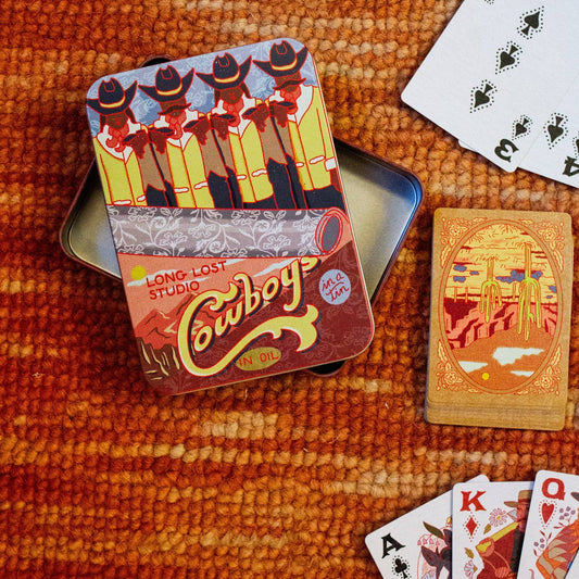 Cowboys in a Tin Playing Cards Set