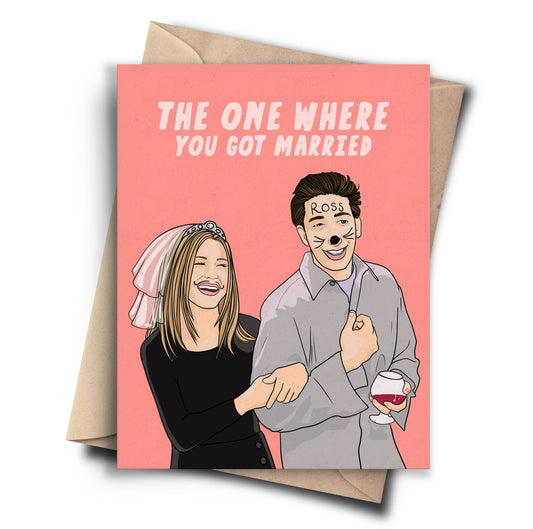 Ross Rachel Friends One Where You Got Married Wedding Card