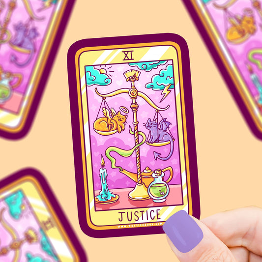 Justice Cat Tarot Vinyl Sticker
