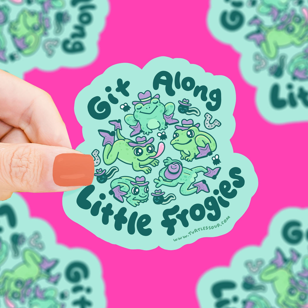 Git Along Little Froggies Cowboy Rodeo Vinyl Sticker