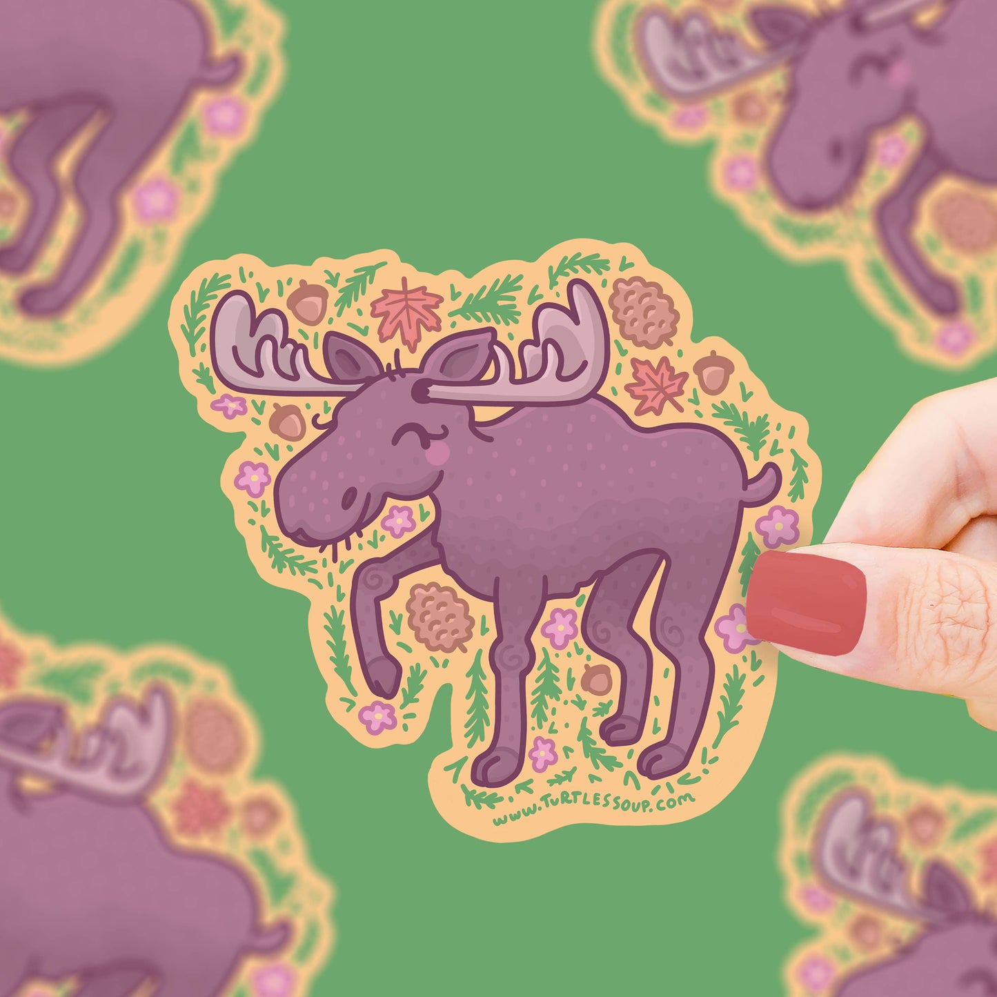 Happy Moose Vinyl Sticker