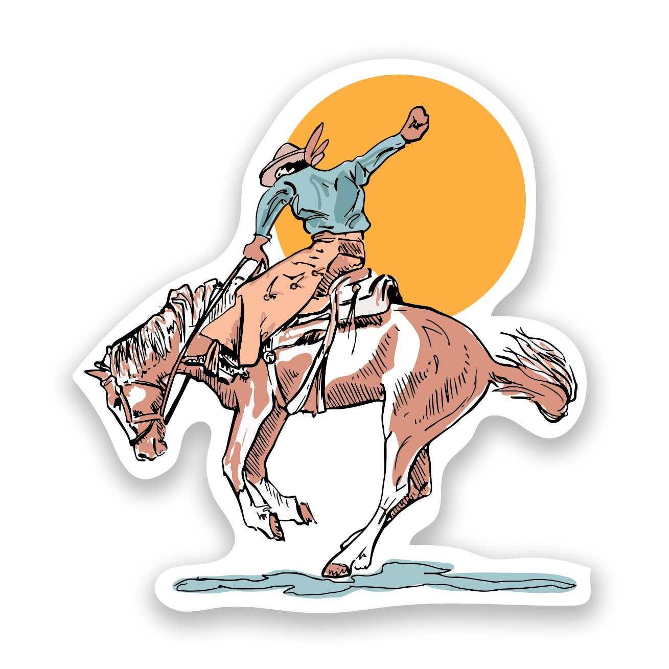 Cowboy Sun Vinyl Sticker