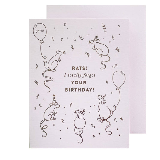 Rats Totally Forgot Belated Birthday Card