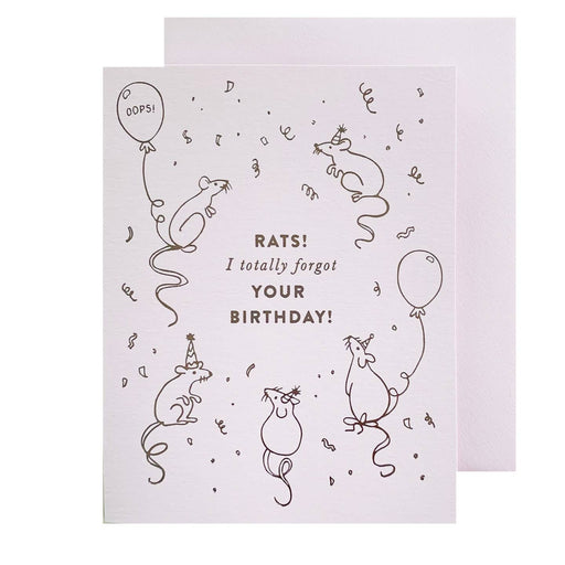 Rats Totally Forgot Belated Birthday Card