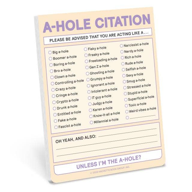 A-Hole Citation Notepad
