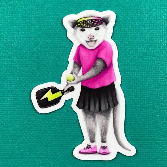 Pickleball Possum Sticker