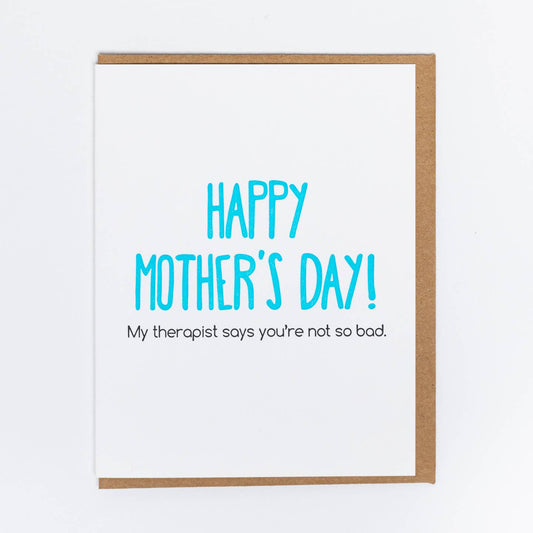 Therapist Says Mothers Day Card