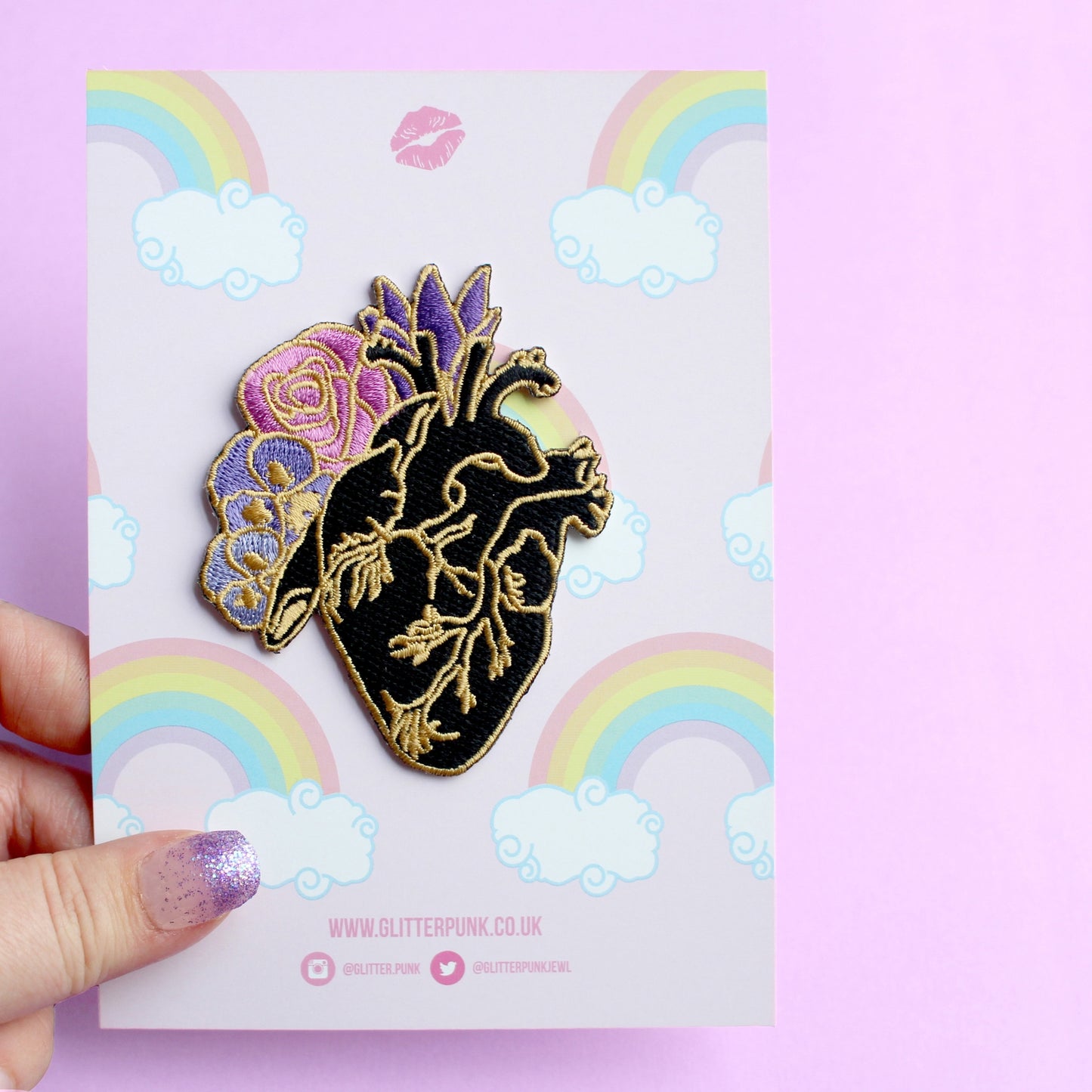 Anatomical Heart Embroidered Patch