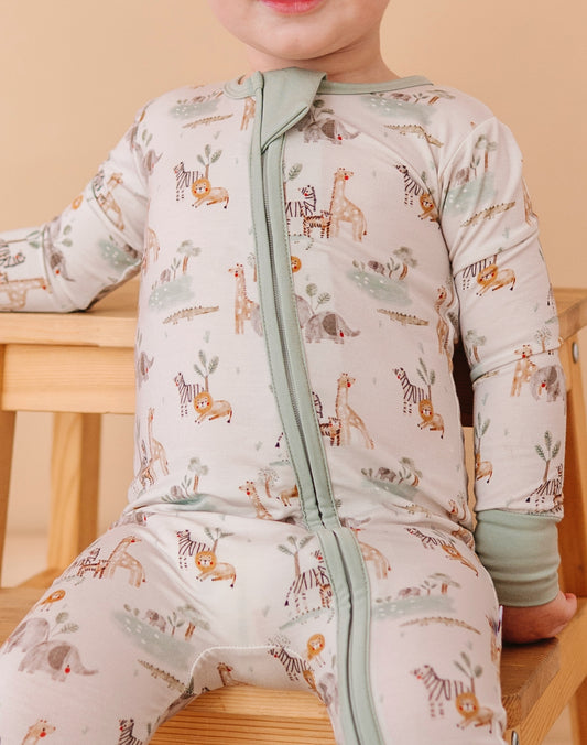 Soft Savannah Bamboo Baby Zip Romper