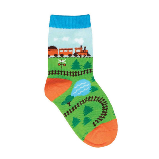Train Tracks Toddler Socks
