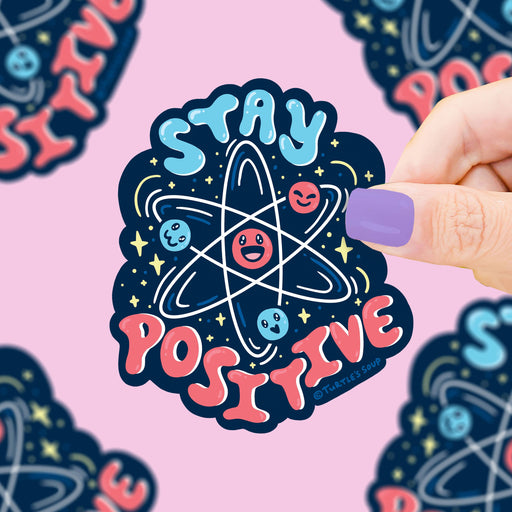 Stay Positive Atoms Vinyl Sticker