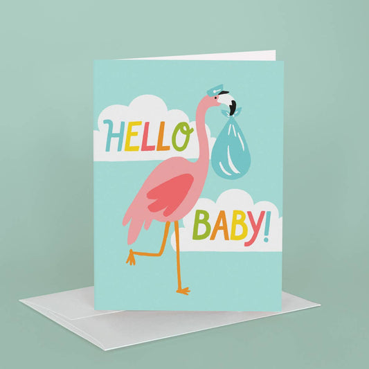Flamingo Baby Card