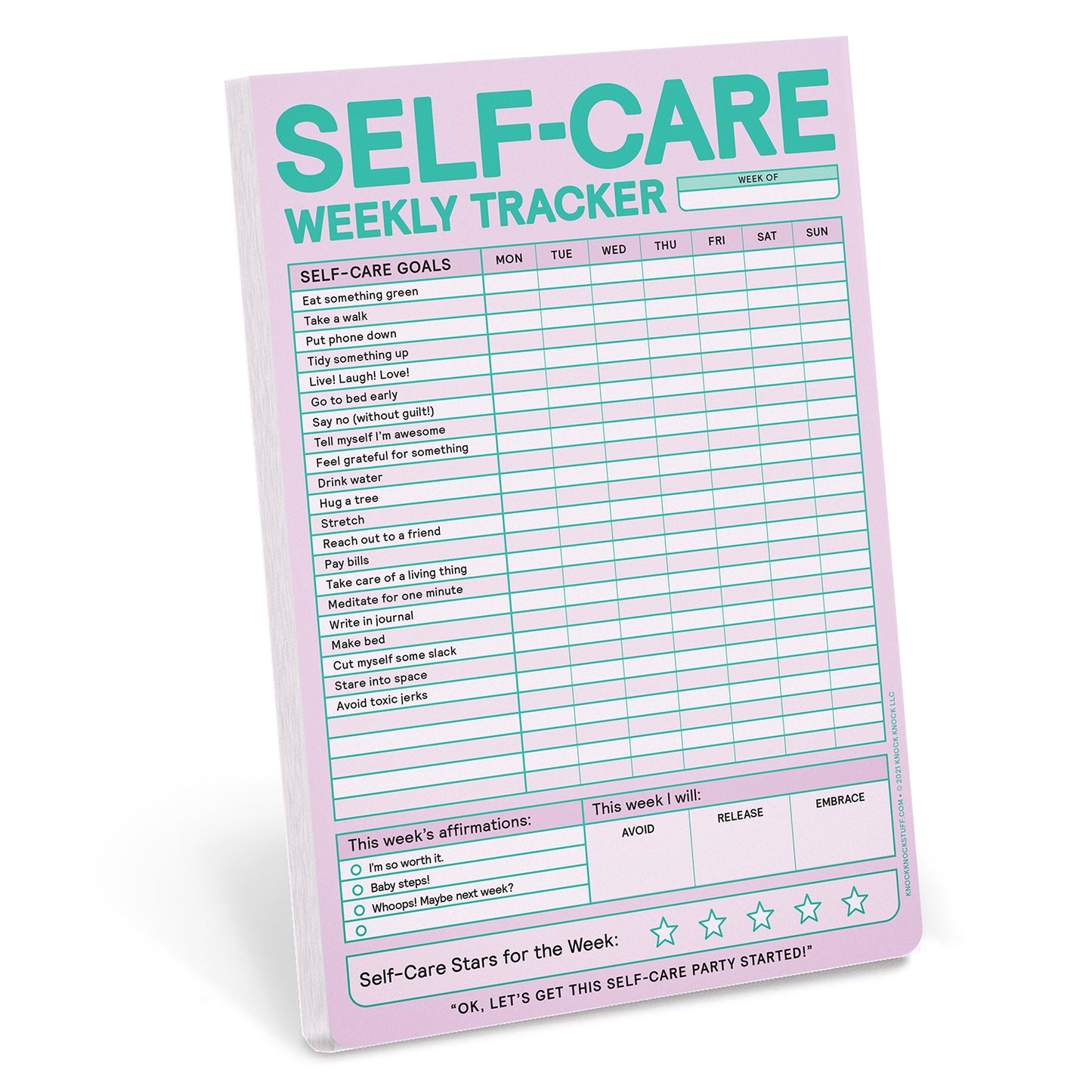 Self Care Weekly Tracker Notepad
