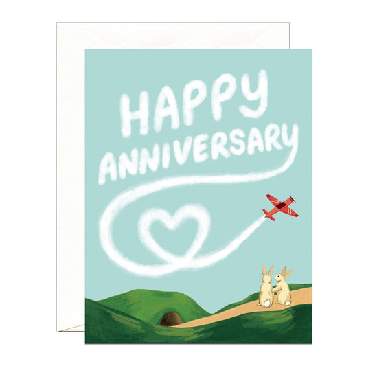 Skywriting Plane Anniversary Card