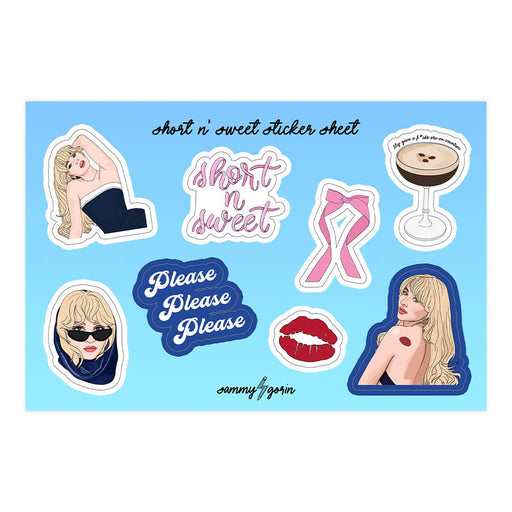 Sabrina Carpenter Short Sweet Vinyl Sticker Sheet