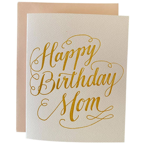 Happy Birthday Mom Yellow Script Card