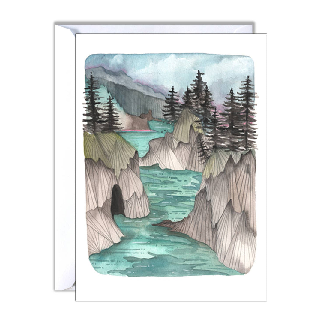 Water & Mountains Blank Card