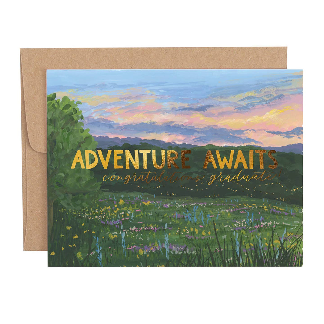 Adventure Awaits Congratulations Grad Mountain Card