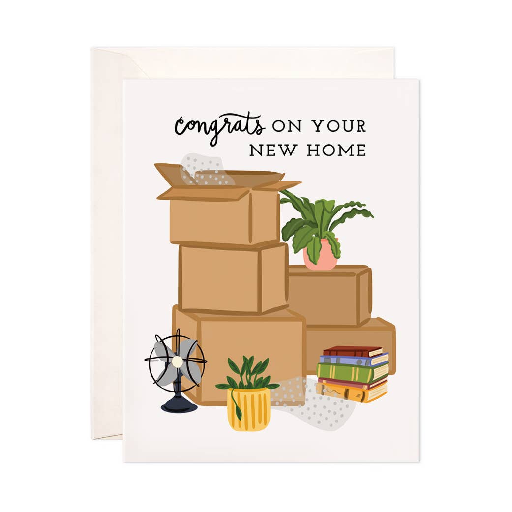 Moving Boxes New Home Card