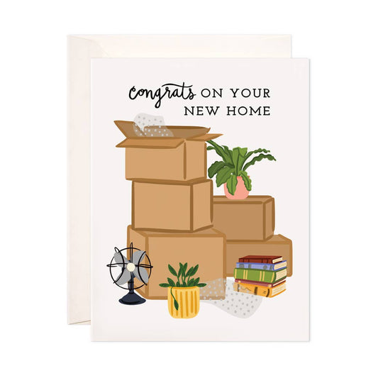 Moving Boxes New Home Card