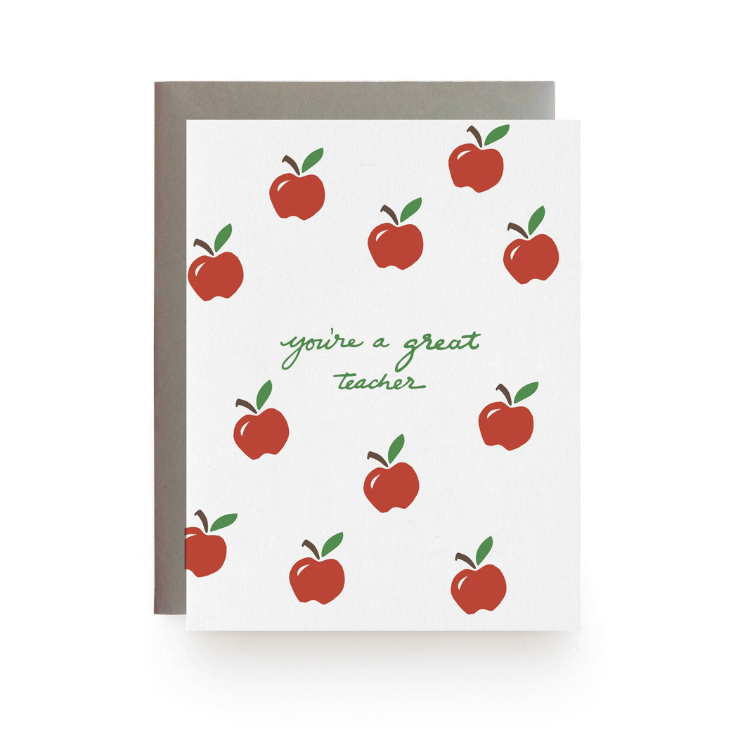 Apples Youre a Great Teacher Card
