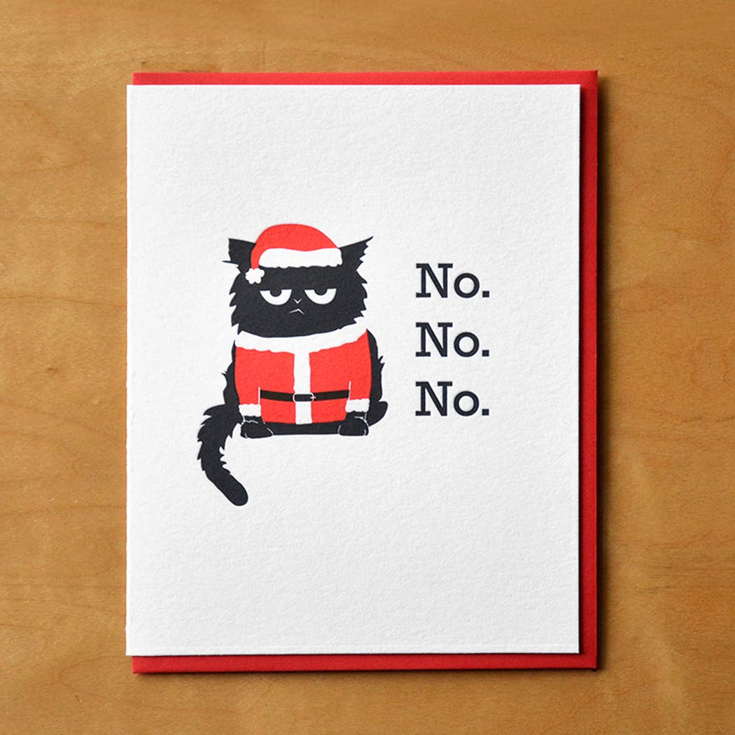 No No No Santa Cat Card