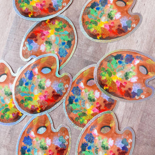 Painters Palette Glitter Sticker