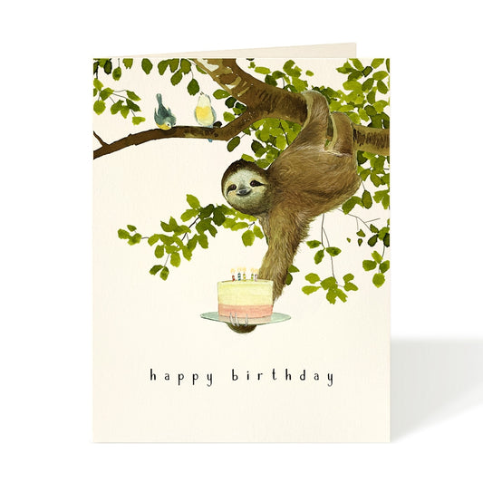 No Rush Birthday Sloth Card
