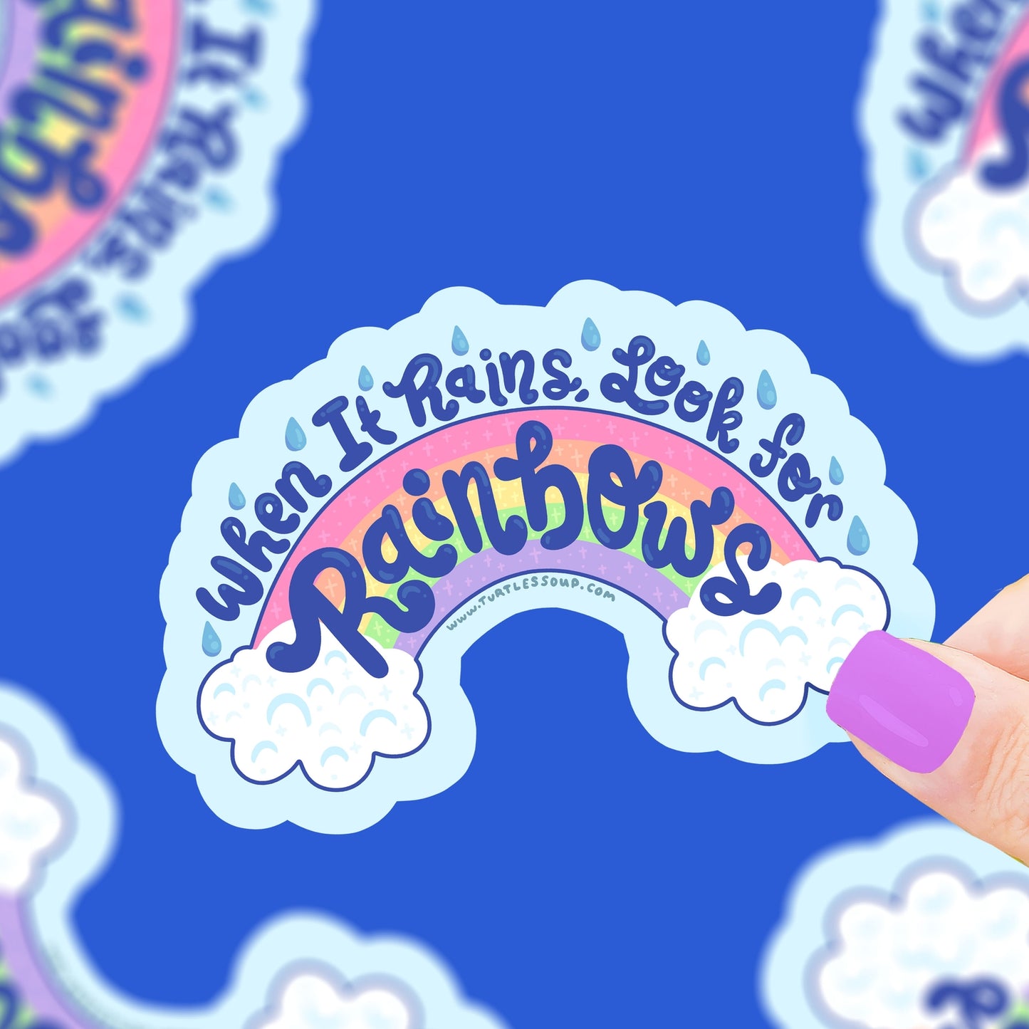 When it Rains Look For Rainbows Vinyl Sticker