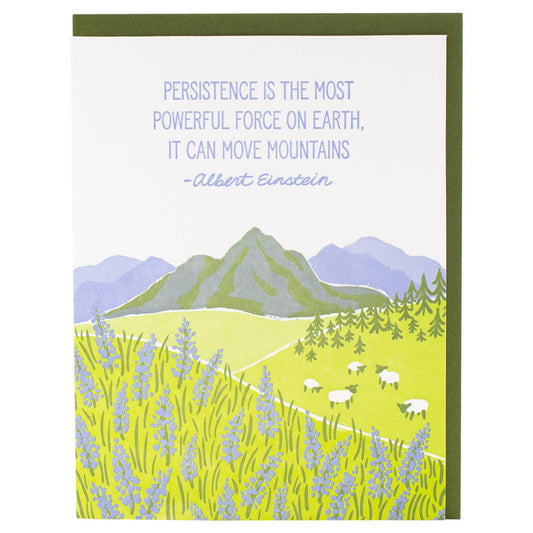 Persistence Move Mountains Einstein Quote Card