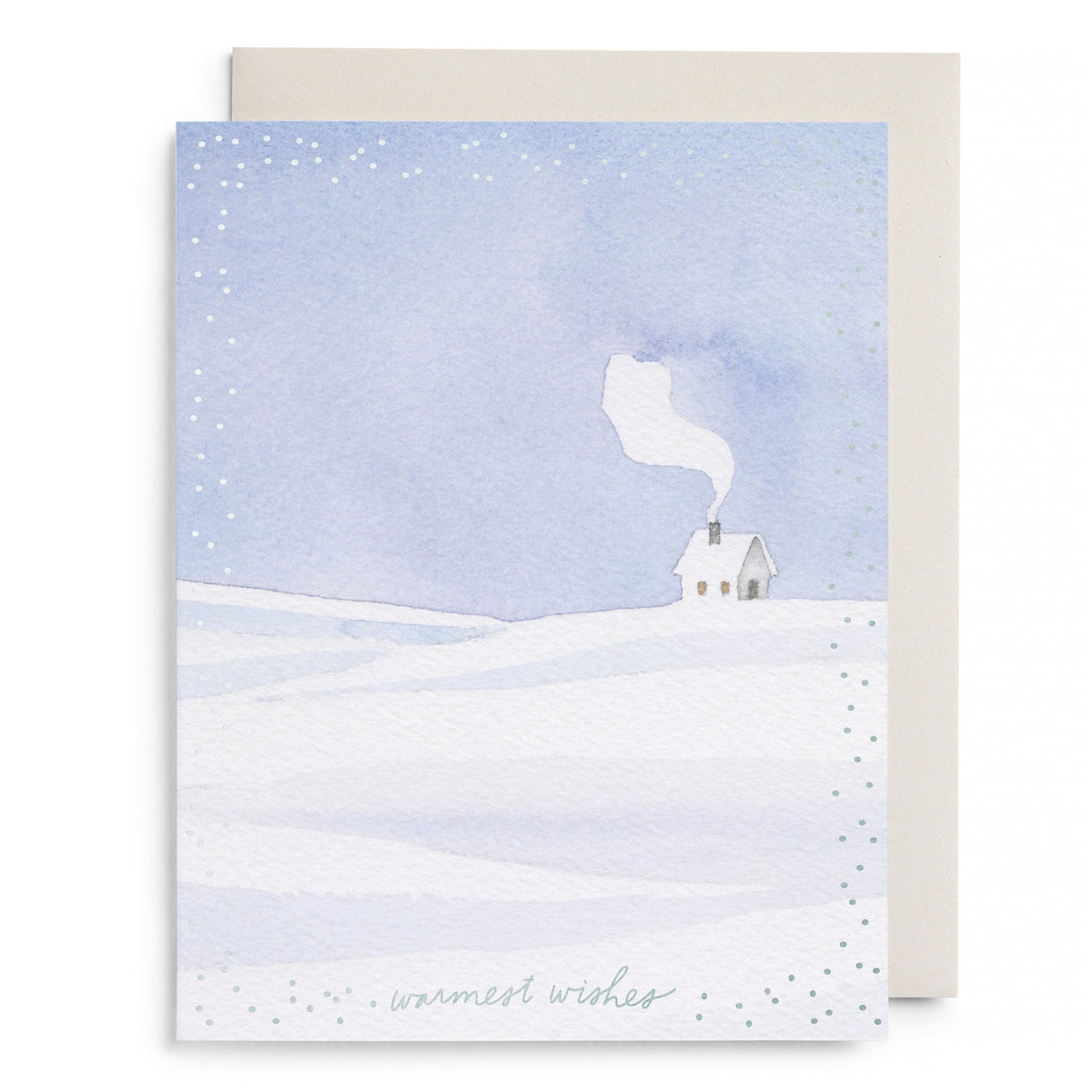 Snowy Cabin Warmest Wishes Card