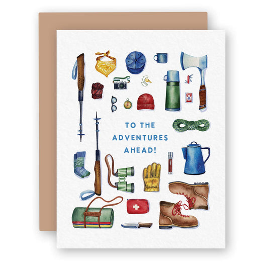 Adventures Ahead Gear Birthday Card