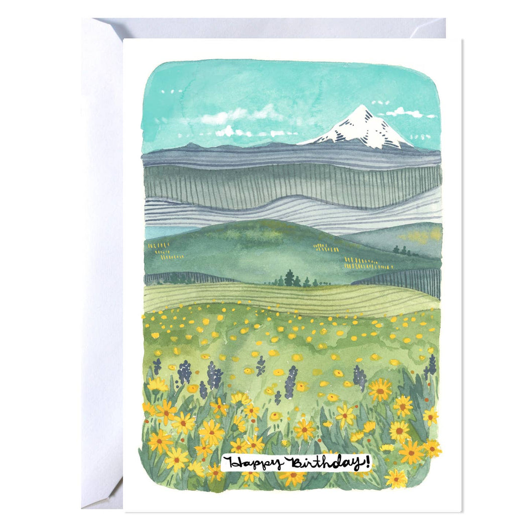 Mountain Field Birthday Card