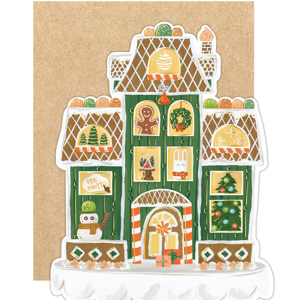 Gingerbread House Diecut Flat Note Set