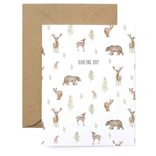 Darling Boy Wildlife Baby Card