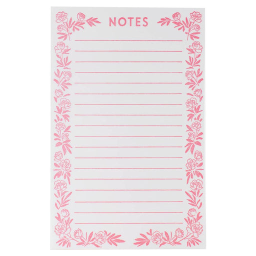 Peony Flower Notes Letterpress Notepad