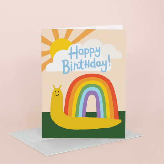 Snail Rainbow Birthday Card