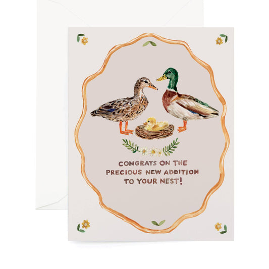 Ducks Congrats Precious New Addition to Your Nest Baby Card