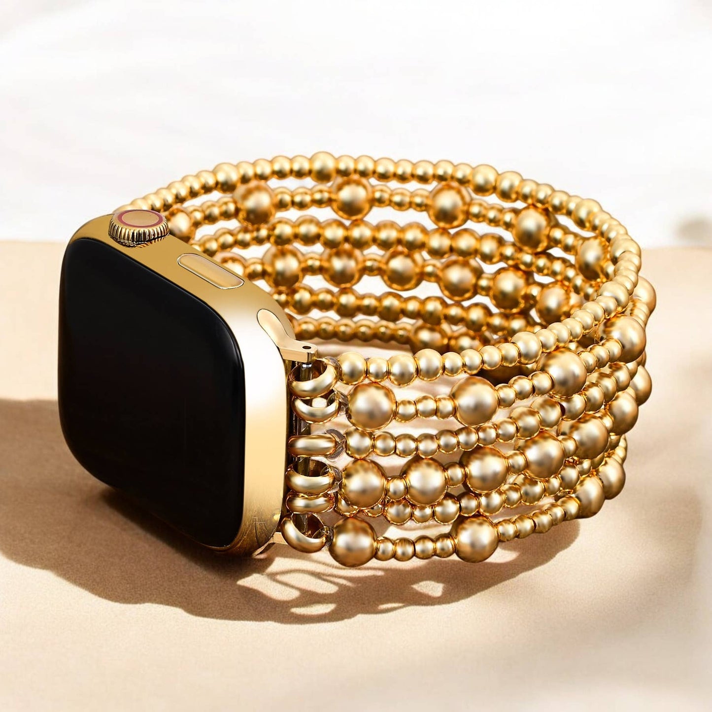 Golden Demure Stretch Apple Watch Strap