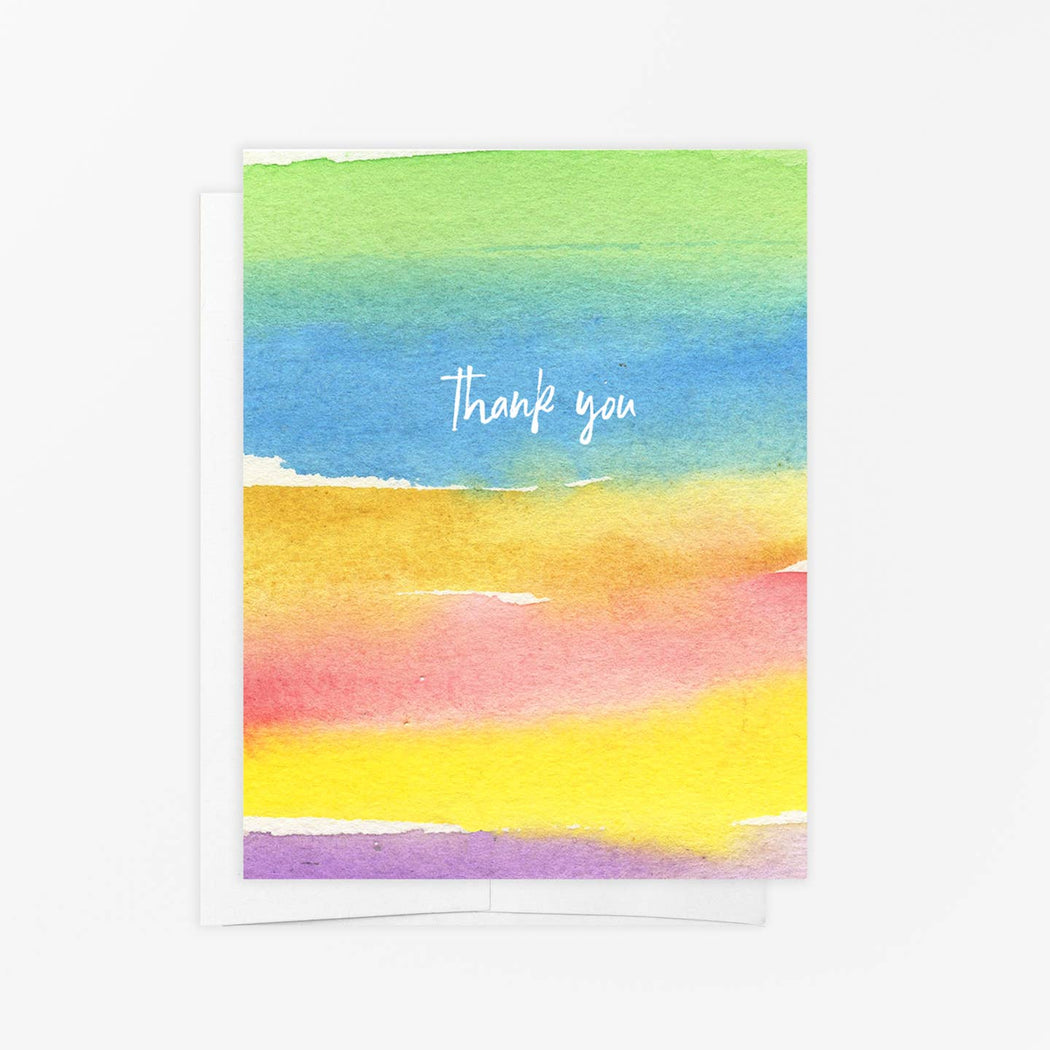 Watercolor Rainbow Thank You Card