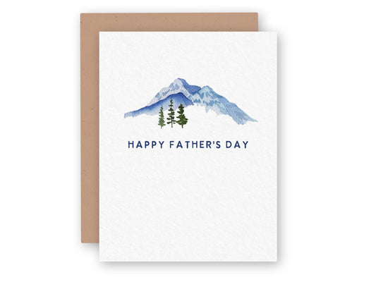 Minimalist Blue Mountain Fathers Day Card