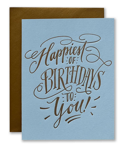 Happiest of Birthdays to You Script Blue Card