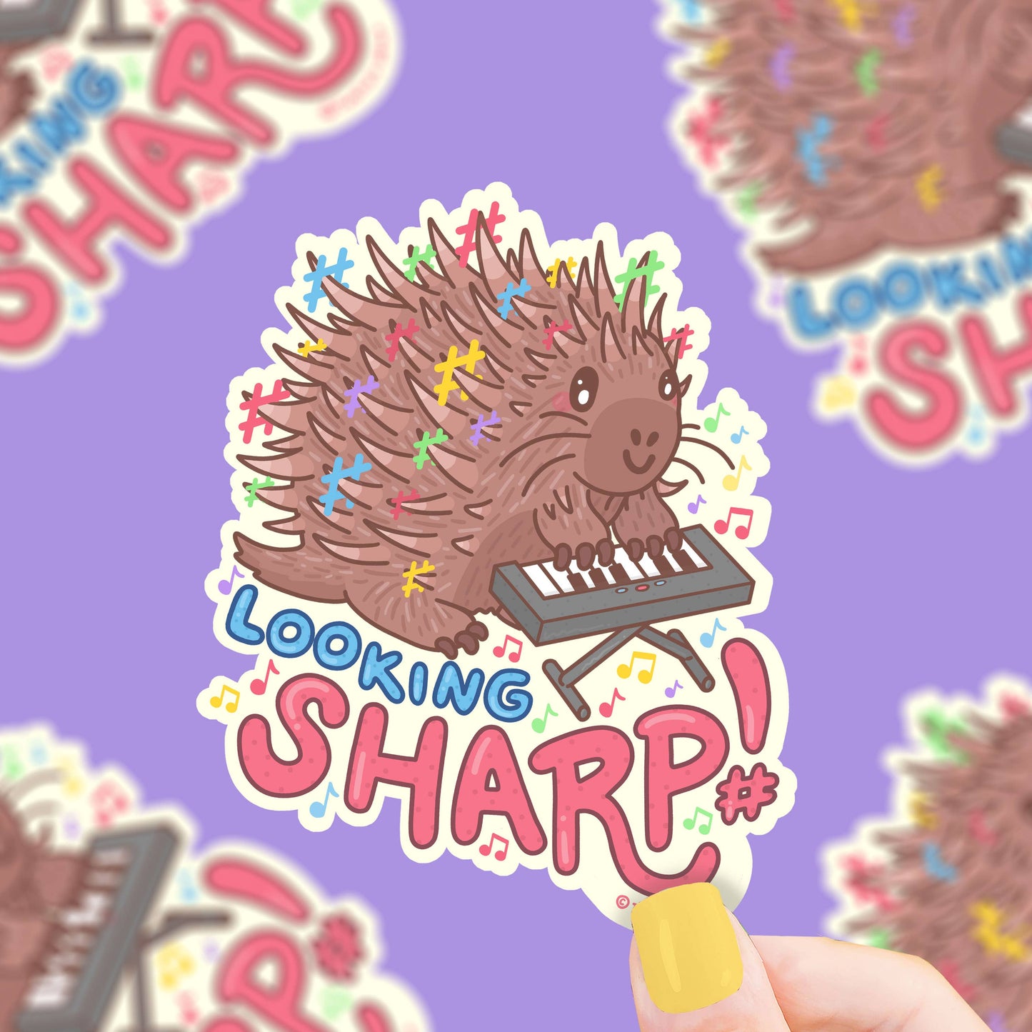Looking Sharp Hedgehog Vinyl Sticker