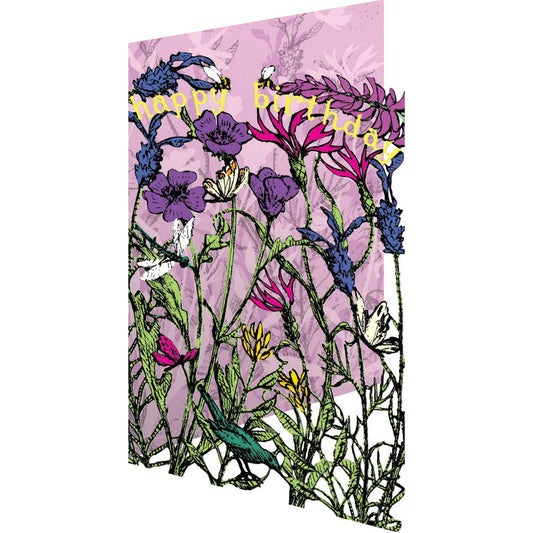 Flowerbed Birthday Lasercut Card