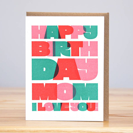 Mom Big Block Birthday Card